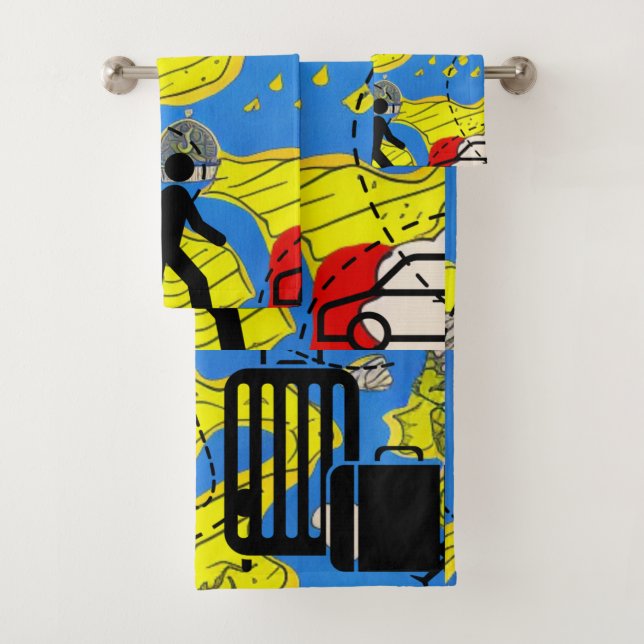 World Traveler Bath Towel Set (Insitu)