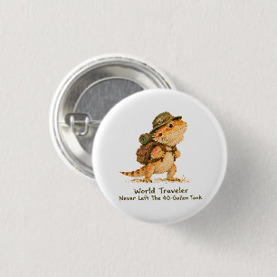 World Traveler Bearded Dragon Art Button