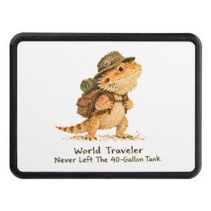 World Traveler Bearded Dragon Art Hitch Cover