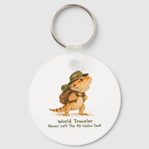 World Traveler Bearded Dragon Art Keychain