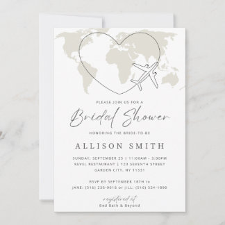 World Traveler Bridal Shower Invitation