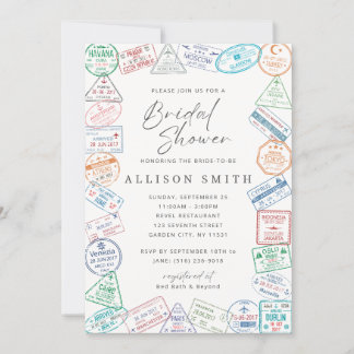 World Traveler Bridal Shower Invitation