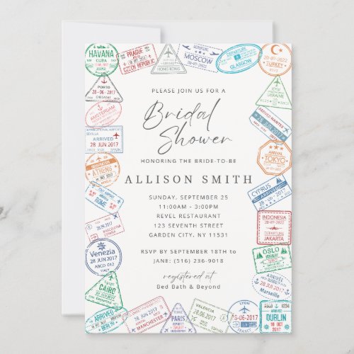 World Traveler Bridal Shower Invitation