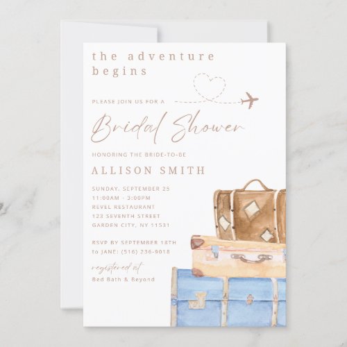 World Traveler Bridal Shower Invitation