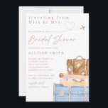 World Traveler Bridal Shower Invitation<br><div class="desc">This bridal shower collection features watercolor illustrations of classic,  old school luggage trunks. This bridal shower collection is perfect for the worldly bride or for the bride who has the travel bug!</div>