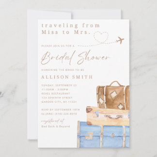 World Traveler Bridal Shower Invitation