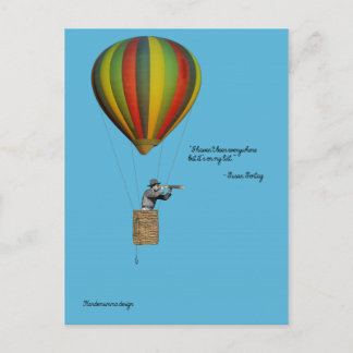 World traveler card with hot air balloon