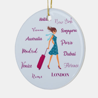 World Traveler Ceramic Ornament