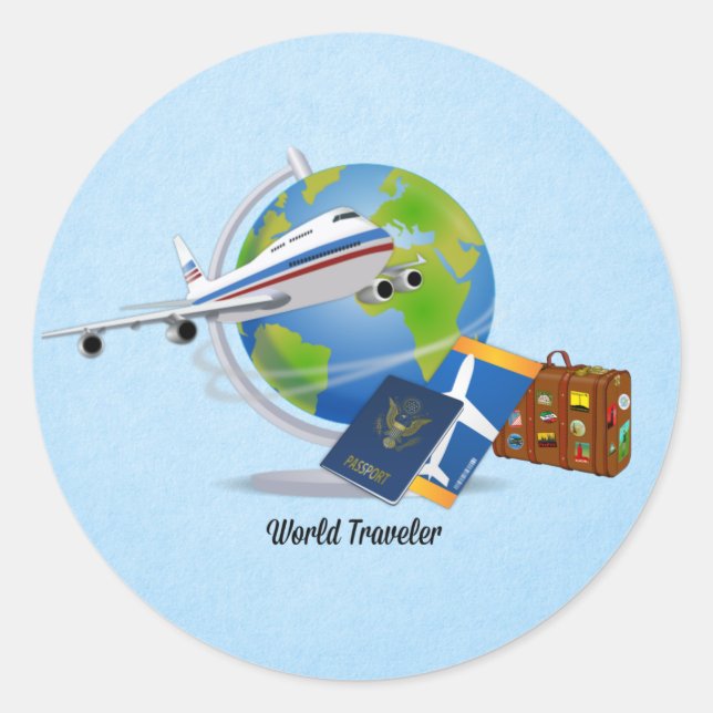 World Traveler Classic Round Sticker (Front)