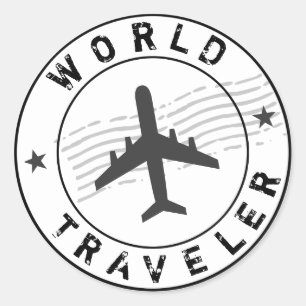 World Traveler Classic Round Sticker