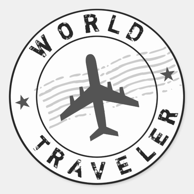 World Traveler Classic Round Sticker (Front)