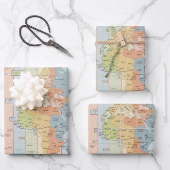World Traveler Colorful Map Of Time Zones Case-mat Wrapping Paper Sheets by PD_Graphics at Zazzle