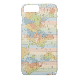 World Traveler Colorful Map of Time Zones iPhone 8 Plus/7 Plus Case