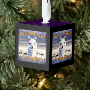World Traveler - Funny Alpaca Bag Cube Ornament