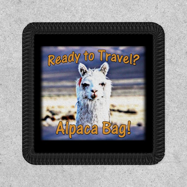 World Traveler - Funny Alpaca Bag Patch (Front)