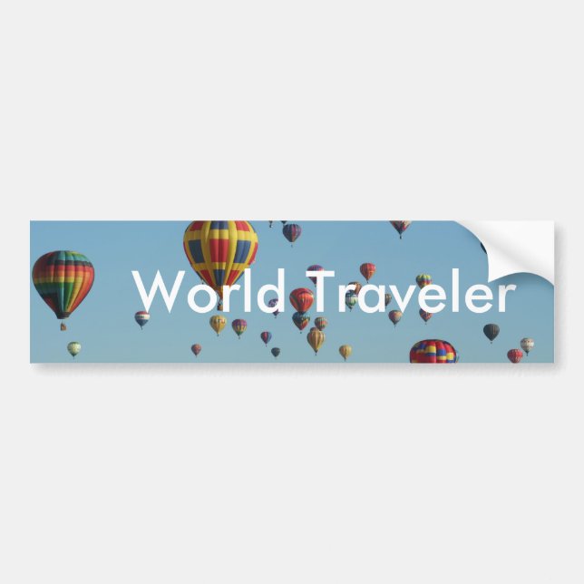 World Traveler Hot Air Balloon Bumper Sticker (Front)