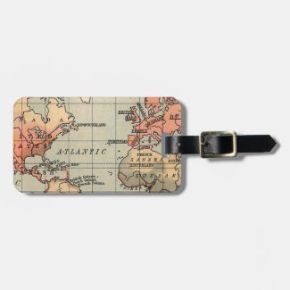 World Traveler Map Luggage Tag