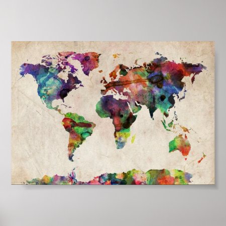 World Traveler Map Print