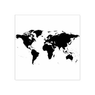 World Traveler Map Rubber Stamp
