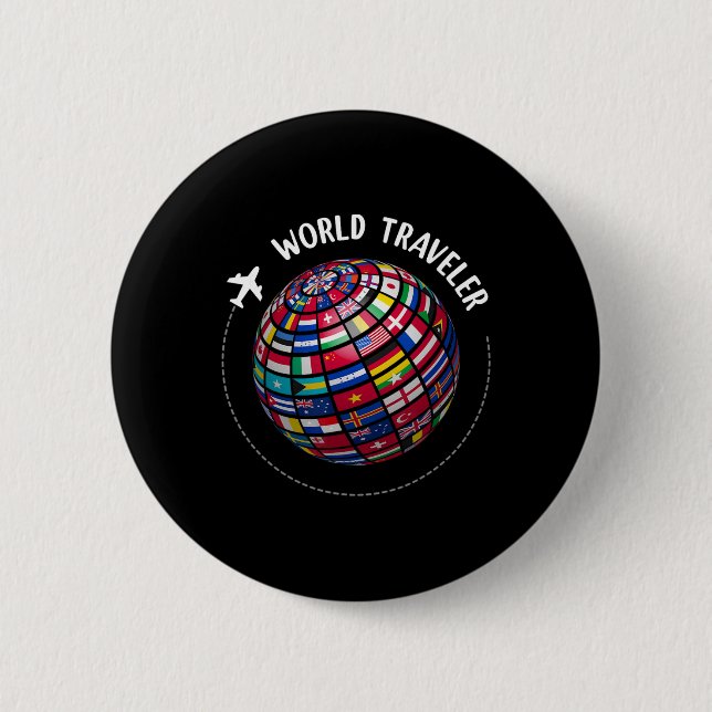 World Traveler Map, World Flags Traveler, Countrie Button (Front)