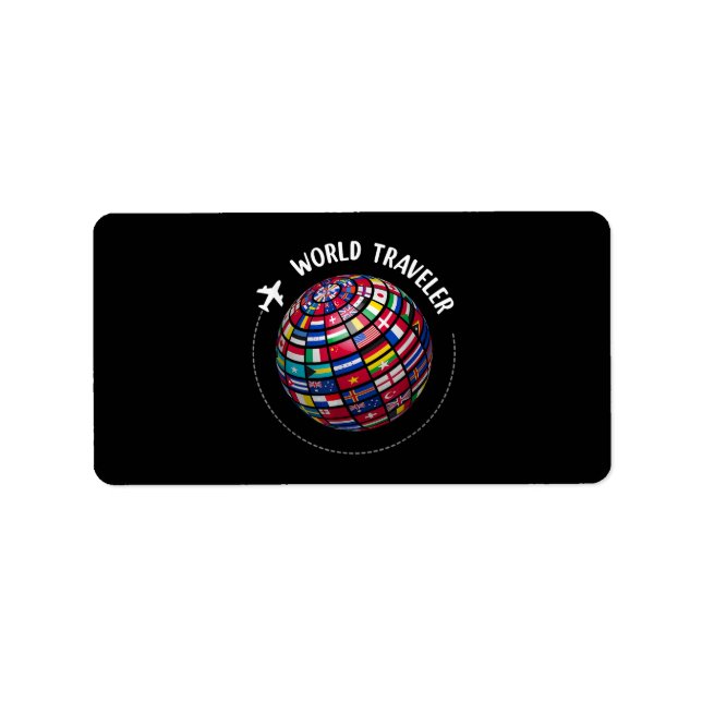 World Traveler Map, World Flags Traveler, Countrie Label (Front)