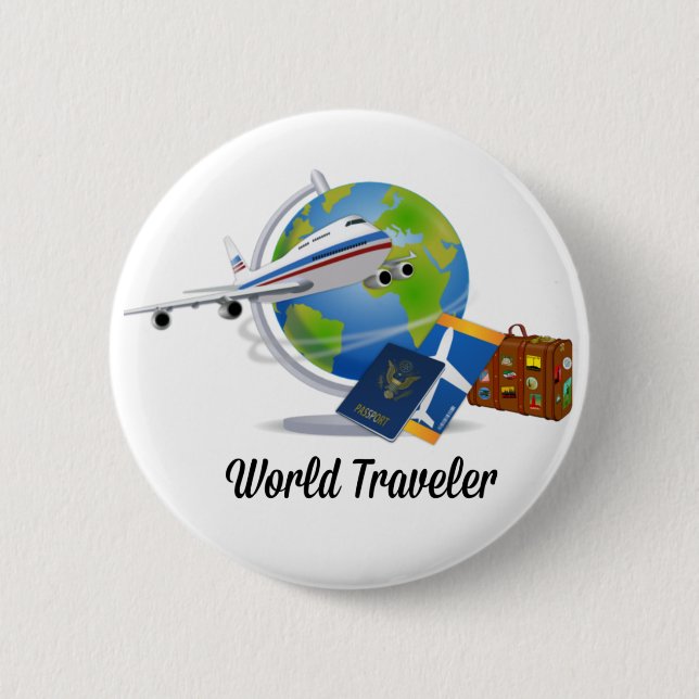 World Traveler, packed and ready to go, Button (Front)