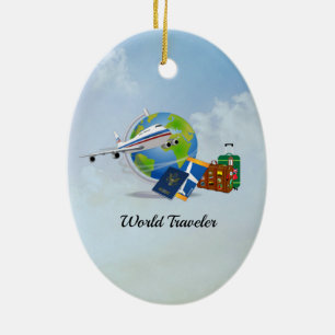 World Traveler, packed and ready to go Ceramic Ornament