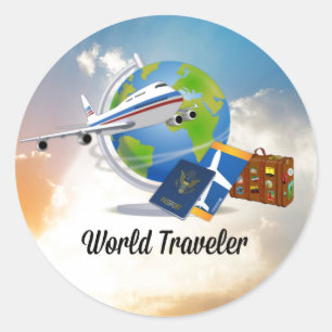 World Traveler, Packed and Ready to Go Classic Round Sticker