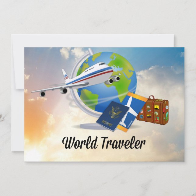 World Traveler, packed and ready to go Holiday Card (Front)