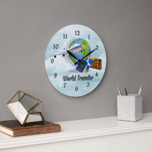 World Traveler, packed and ready to go, Large Clock