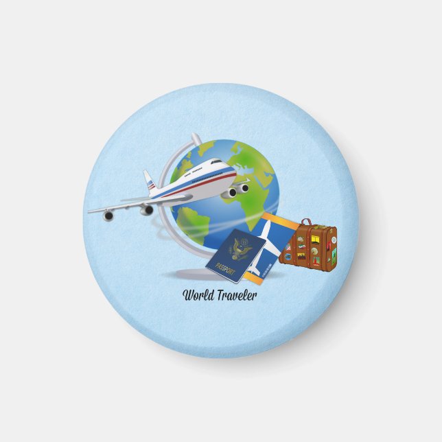 World Traveler, packed and ready to go, Magnet (Front)