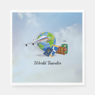 World Traveler, packed and ready to go Paper Napkins