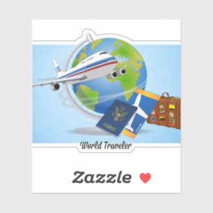 World Traveler, packed and ready to go, Sticker