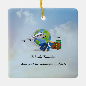 World Traveler  Packed And Ready To Go  Template Ceramic Ornament by Virginia5050 at Zazzle
