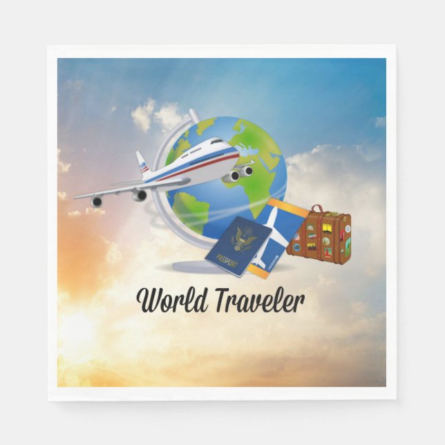 World Traveler Paper Napkins (Front)
