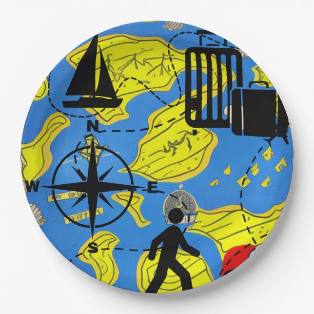 World Traveler Paper Plates (Front)