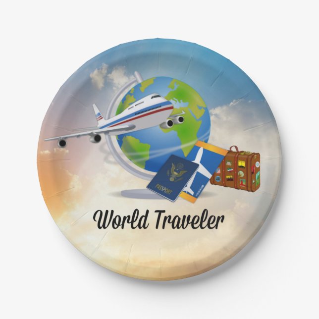 World Traveler Paper Plates (Front)