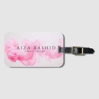 World Traveler Pink Map Custom Monogram Name Luggage Tag