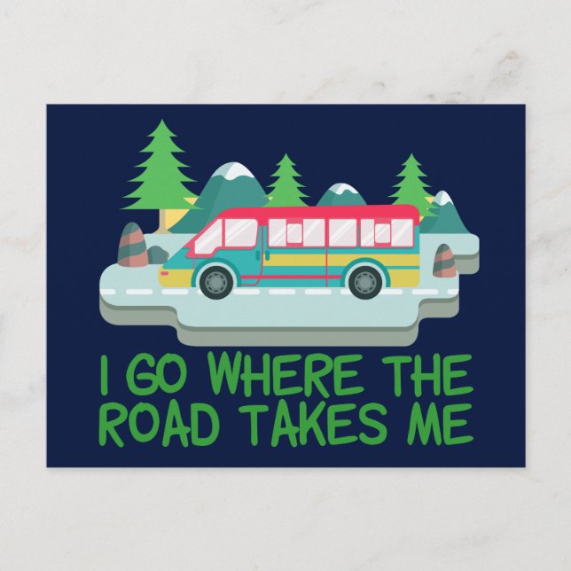 World Traveler RV Camper Road Trip Vacation Postcard (Front)