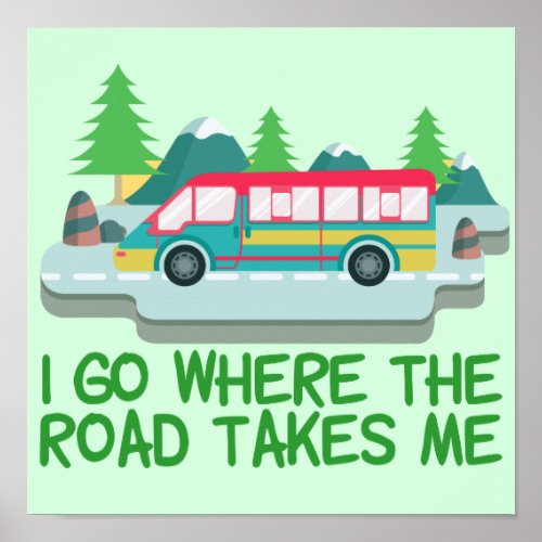 World Traveler RV Camper Road Trip Vacation Poster