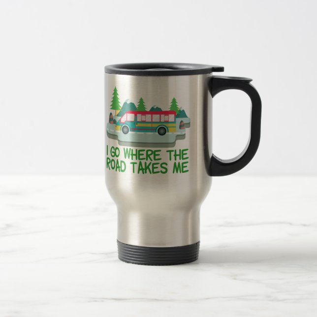World Traveler RV Camper Road Trip Vacation Travel Mug (Right)