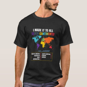 World Traveler Seven Continents Club Global Map Va T-Shirt