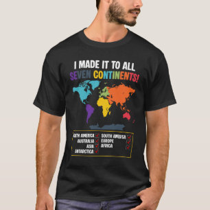 World Traveler Seven Continents Club Global Map Va T-Shirt