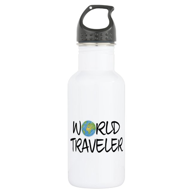 World Traveler Stainless Steel Water Bottle (Front)