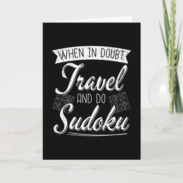 World Traveler Sudoku Puzzle Lover  Card (Front)