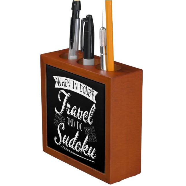 World Traveler Sudoku Puzzle Lover  Desk Organizer (In Situ)