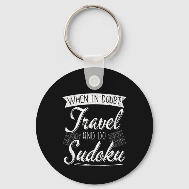 World Traveler Sudoku Puzzle Lover  Keychain (Front)