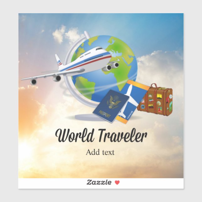 World Traveler Template, Add text, Sticker (Sheet)
