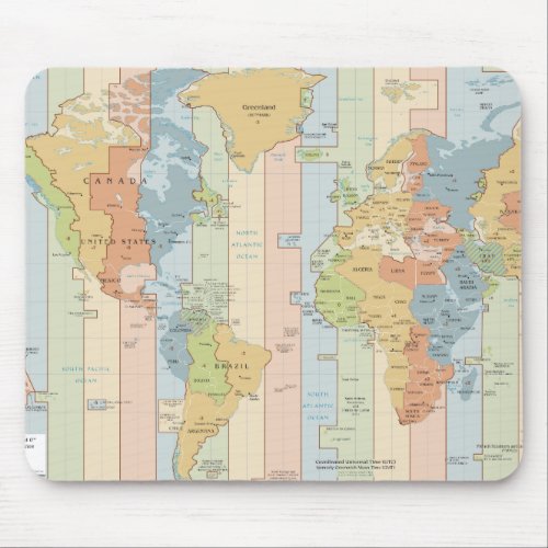 World Traveler Time Zones of Europe and Africa Mouse Pad