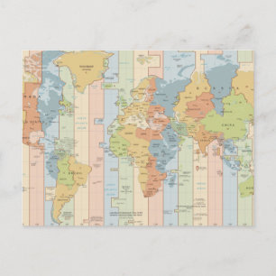 World Traveler Time Zones of Europe and Africa Postcard
